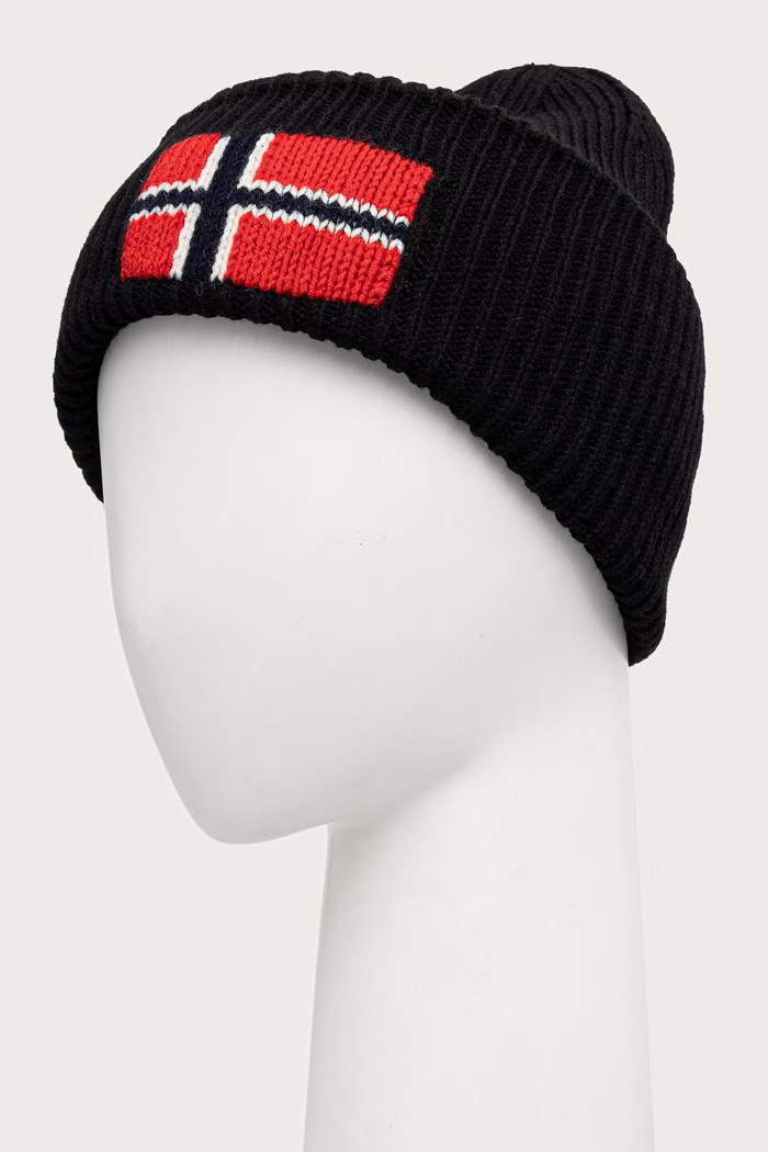 Akcesoria Napapijri Czapka beanie męska z wełną Evei NP0A8AM29411 czarny