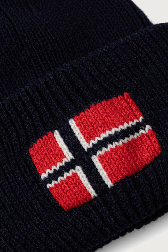 Napapijri Czapka beanie męska z wełną Evei NP0A8AM21761 granatowy AW26