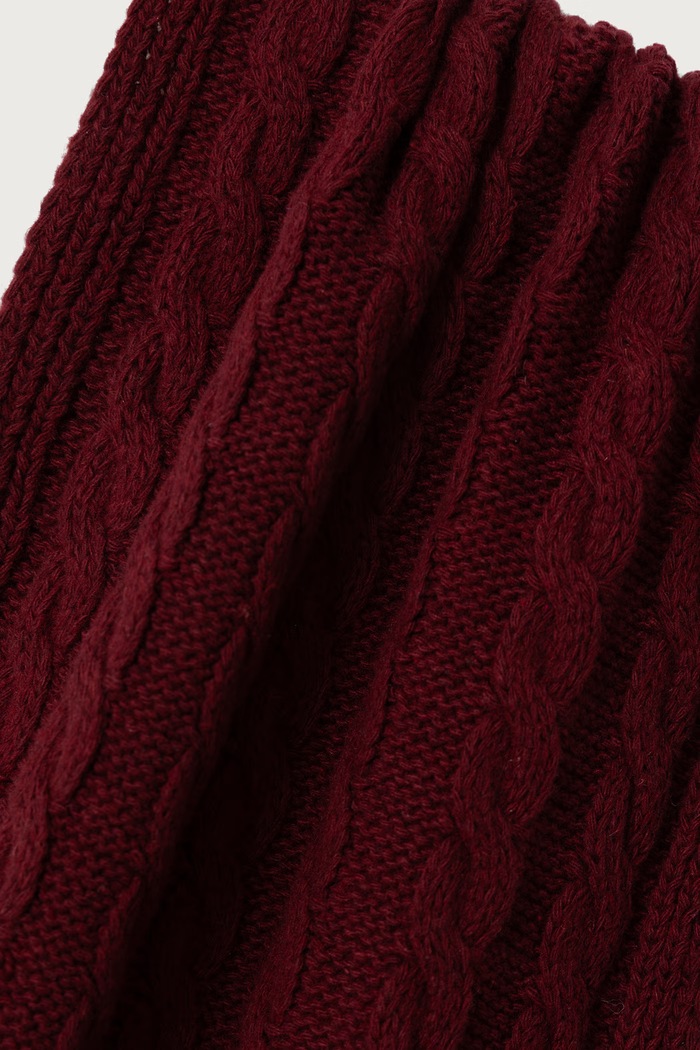 Σετ ανδρικό από πρόσμιξη μαλλιού CABLE KNIT SET U.S. Polo Assn. MUP4486 μπορντό