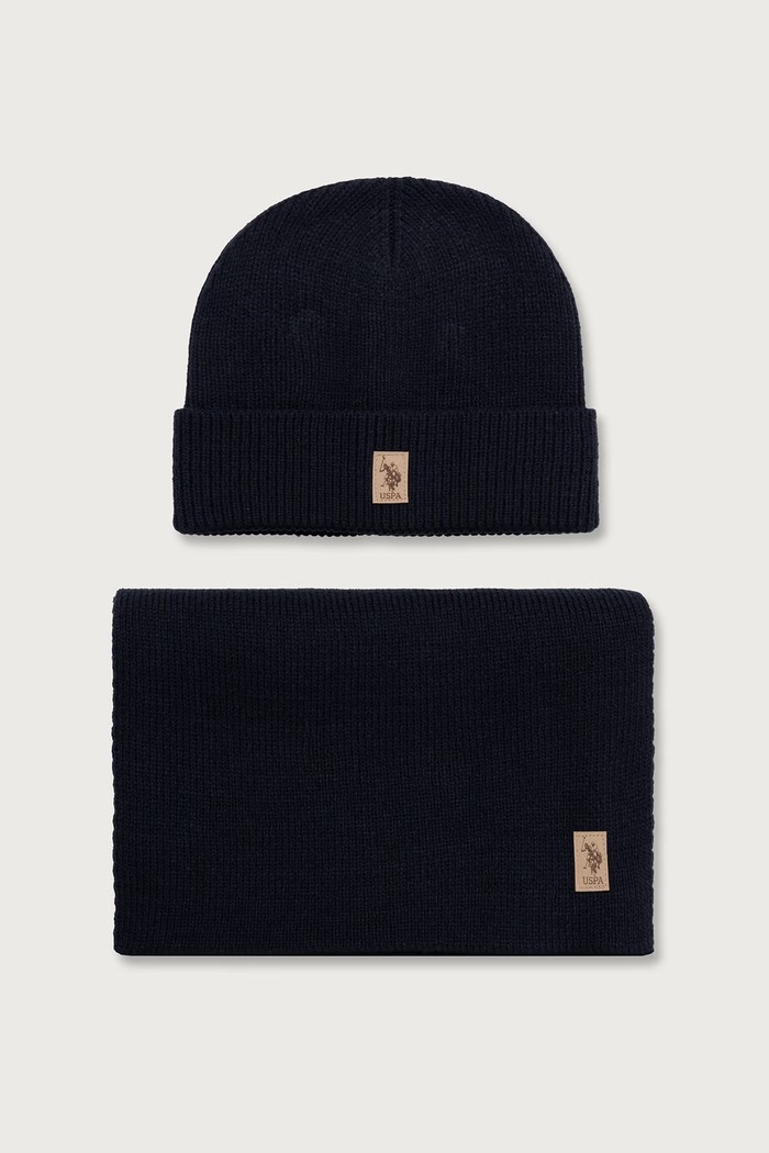 U.S. Polo Assn. Σετ ανδρικό LUXURY RIB KNIT GIFT SET σκούρο μπλε MUP4163