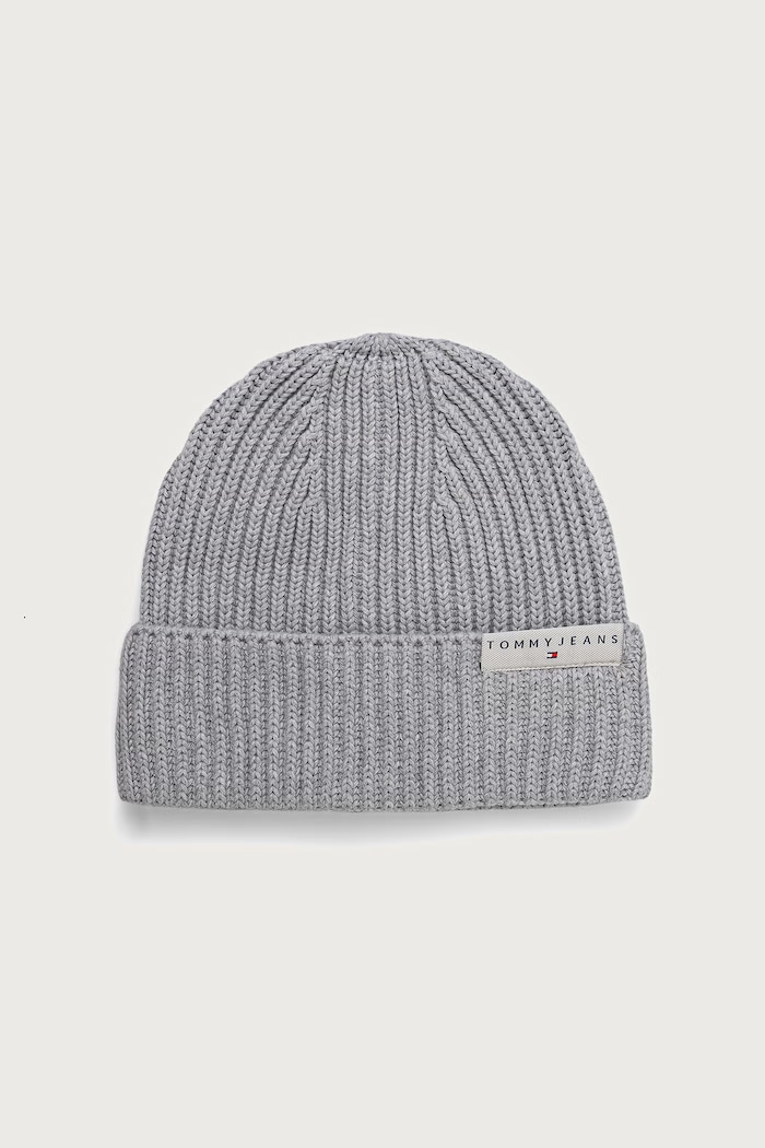 Tommy Jeans Czapka beanie męska bawełniana szary AM0AM14865