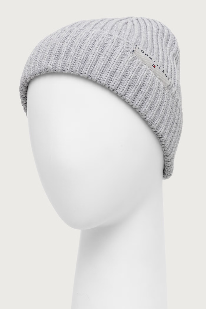 Tommy Jeans Czapka beanie męska bawełniana AM0AM14865 szary AW26