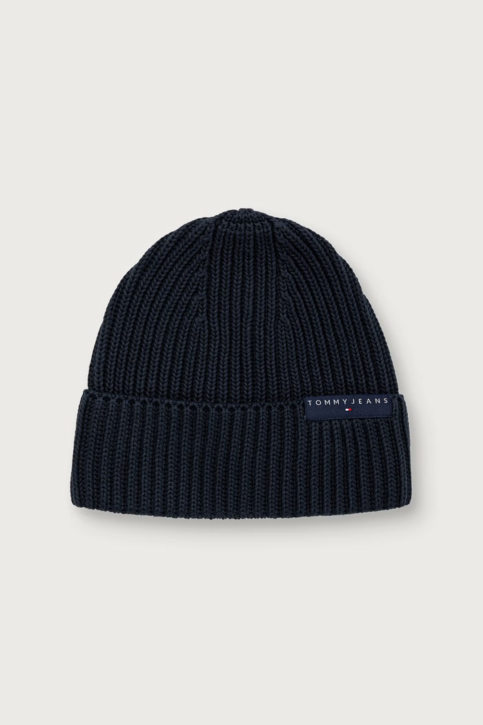 Tommy Jeans Čiapka beanie pánska bavlnená tmavomodrá AM0AM14865