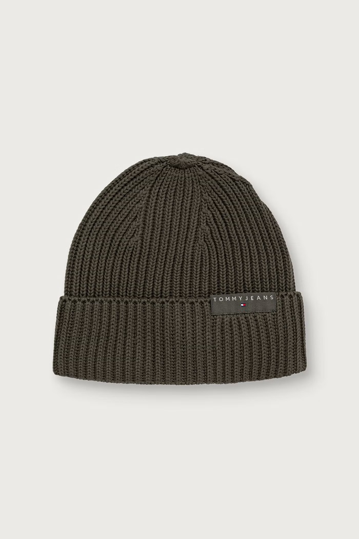 Tommy Jeans Čiapka beanie pánska bavlnená zelená AM0AM14865