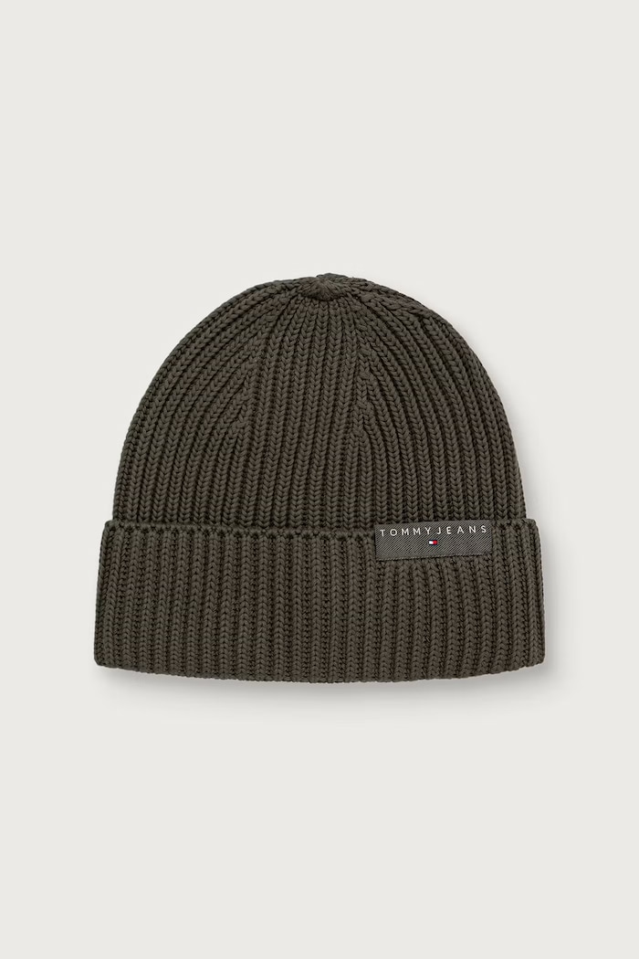 Tommy Jeans Czapka beanie męska bawełniana zielony AM0AM14865