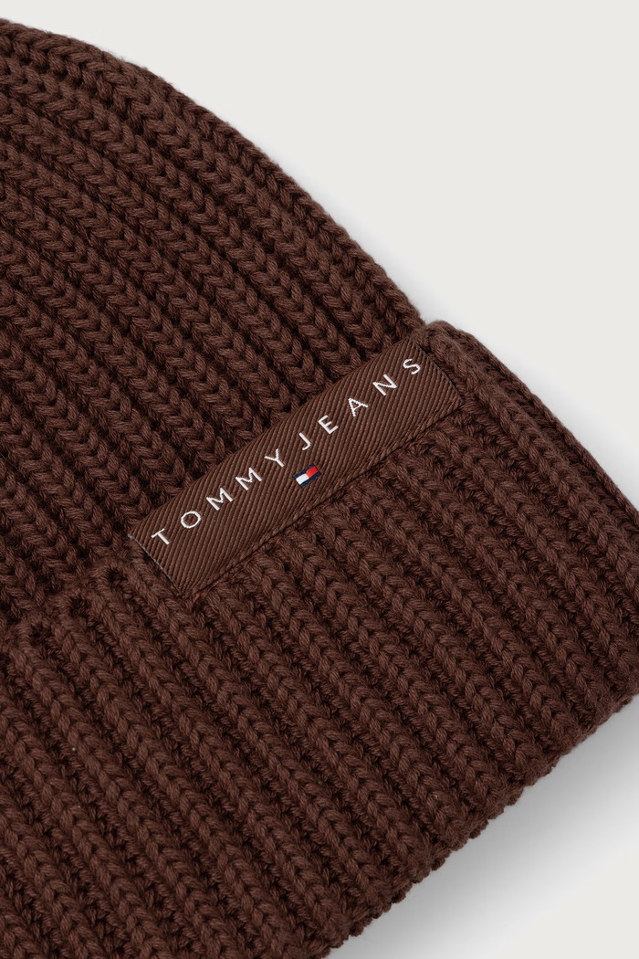 Аксесоари Tommy Jeans Шапка beanie мъжка от памук AM0AM14865 кафяв