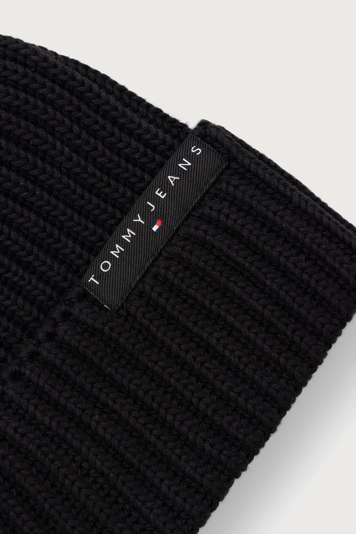 Аксесоари Tommy Jeans Шапка beanie мъжка от памук AM0AM14865 черен