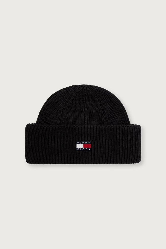 Tommy Jeans Czapka beanie męska bawełniana czarny AM0AM14601