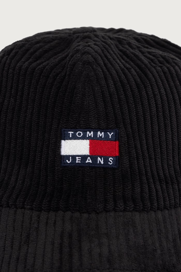 Tommy Jeans Καπέλο με γείσο ανδρικό κοτλέ AM0AM14596 μαύρο AW26