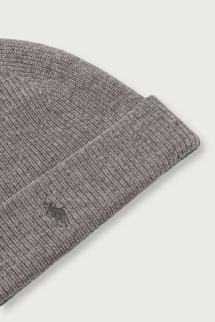 Akcesoria Polo Ralph Lauren Czapka beanie męska kaszmirowa 710B28864 szary