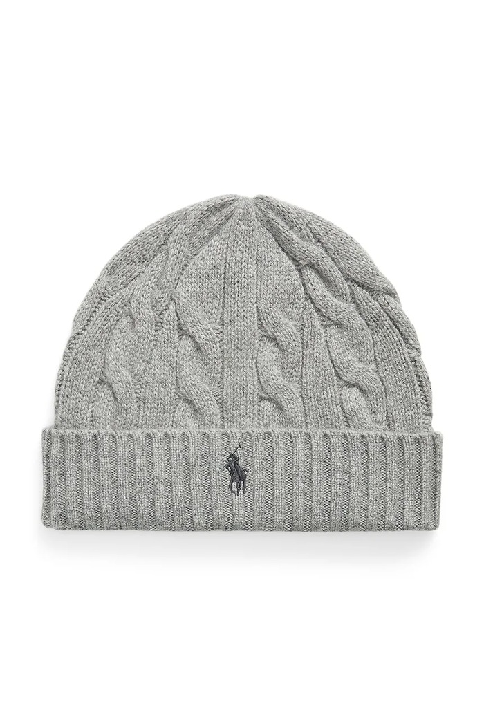 Polo Ralph Lauren Czapka męska wełniana szary 710B23668