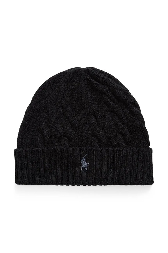 Polo Ralph Lauren Czapka męska wełniana czarny 710B23668