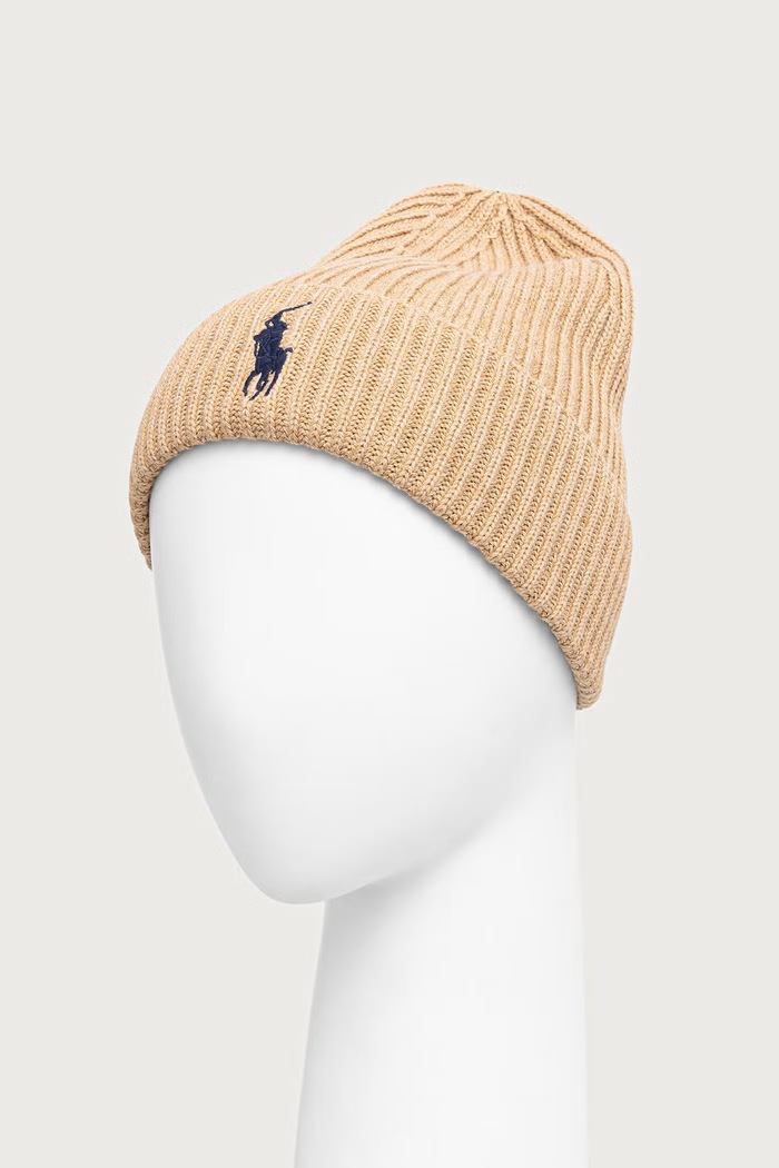 Akcesoria Polo Ralph Lauren Czapka męska bawełniana 710981758 beżowy