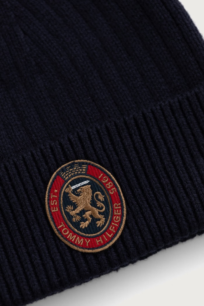 Tommy Hilfiger Čepice a šála pánská s příměsí vlny AM0AM14586