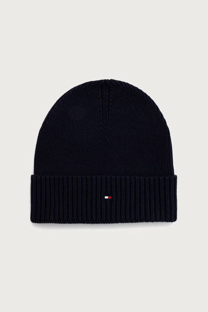 Tommy Hilfiger Kapa in rokavice moške z dodatkom kašmirja AM0AM14585 mornarsko modra AW26