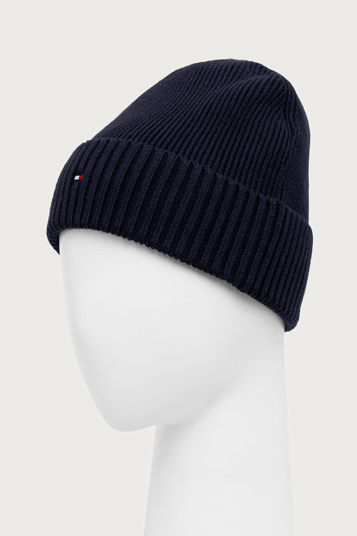 Kapa in rokavice moške z dodatkom kašmirja Tommy Hilfiger mornarsko modra AM0AM14585