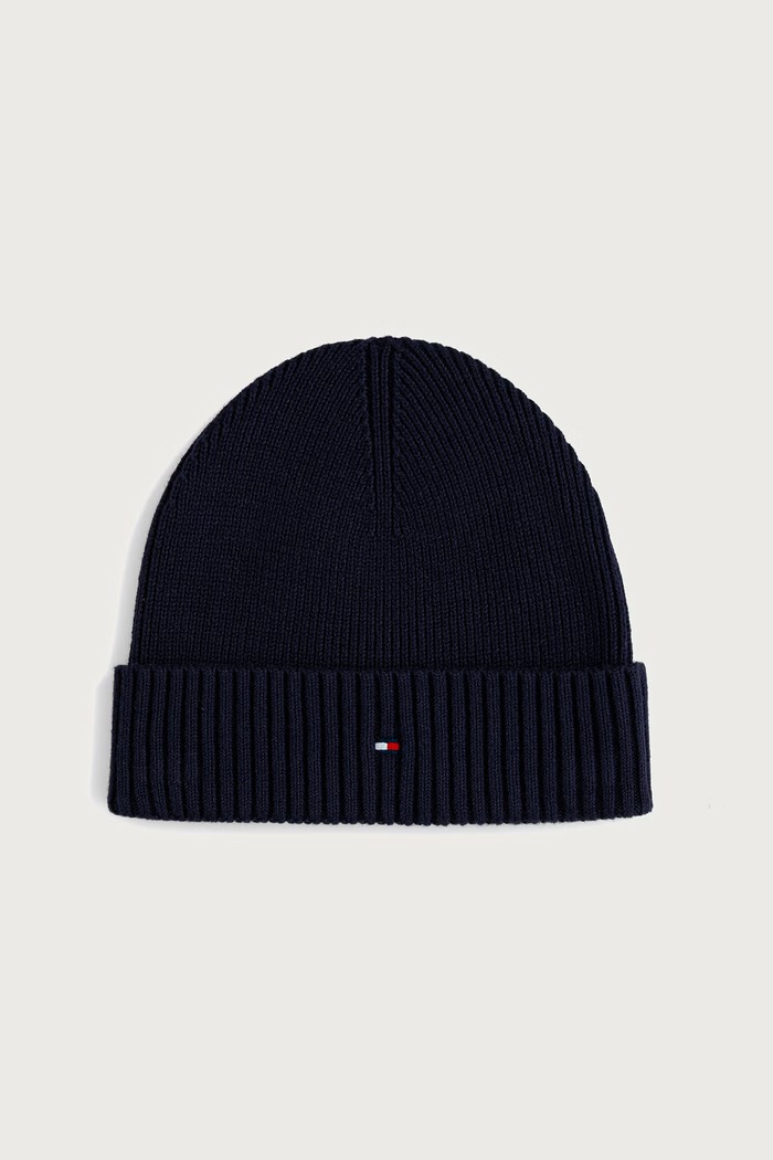 Tommy Hilfiger Kapa in šal moška z dodatkom kašmirja AM0AM14584 mornarsko modra AW26