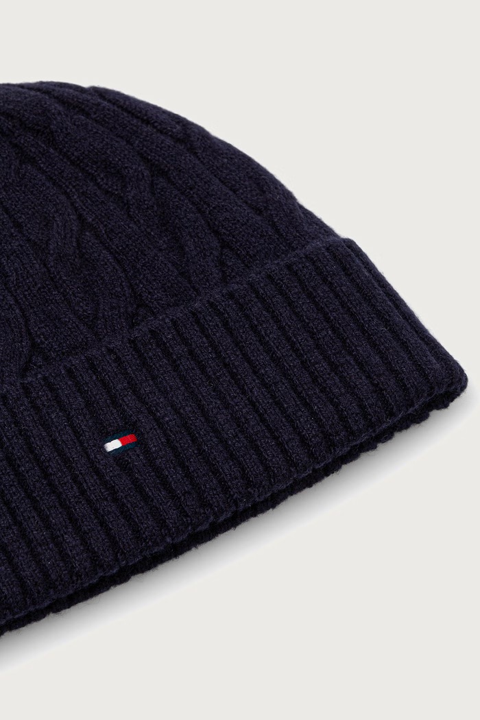 Dodaci Tommy Hilfiger Beanie kapa za muškarce s vunom AM0AM14859 mornarsko plava