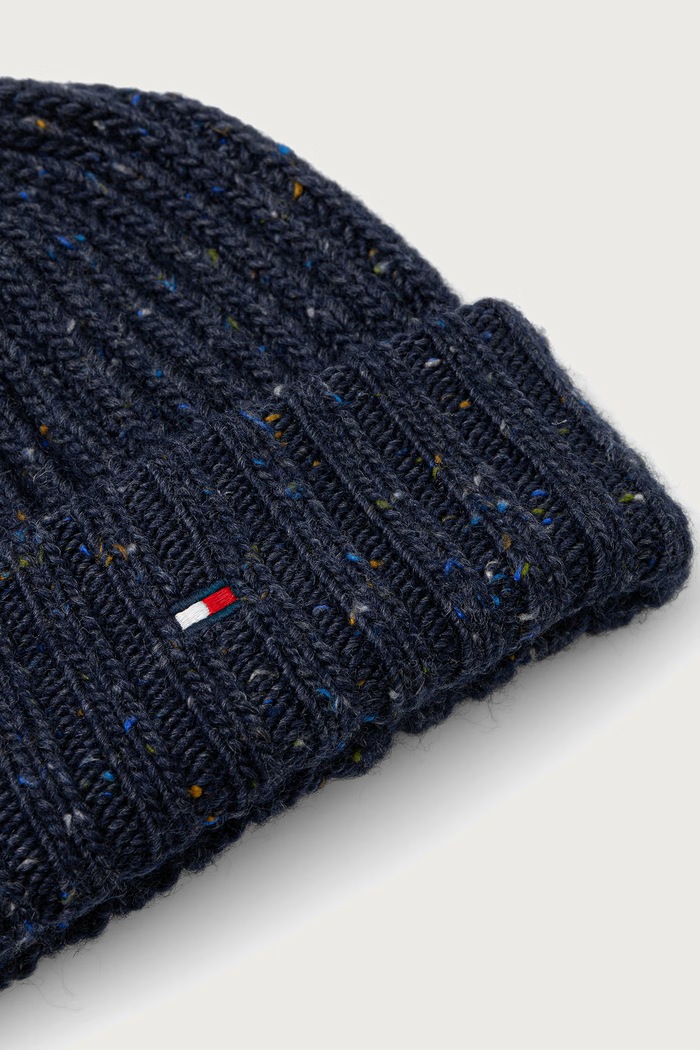 Dodaci Tommy Hilfiger Beanie kapa za muškarce s vunom AM0AM14710 mornarsko plava