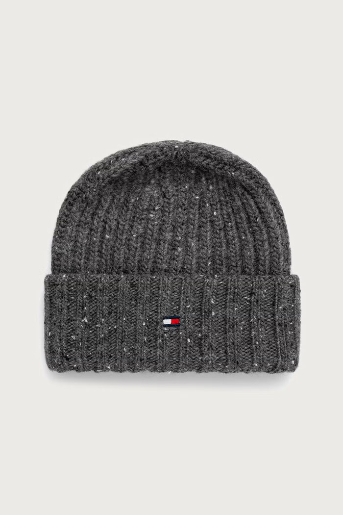 Tommy Hilfiger Beanie kapa za muškarce s vunom siva AM0AM14710