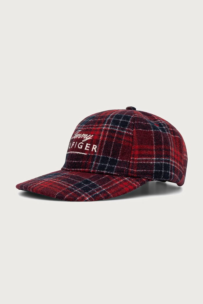 Tommy Hilfiger Kapa sa šiltom za muškarce s vunom crvena AM0AM14541