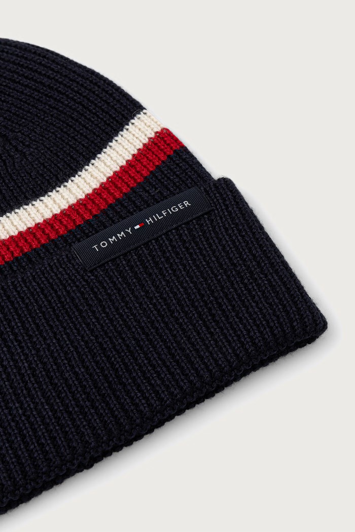 Dodaci Tommy Hilfiger Beanie kapa za muškarce s vunom AM0AM14534 mornarsko plava