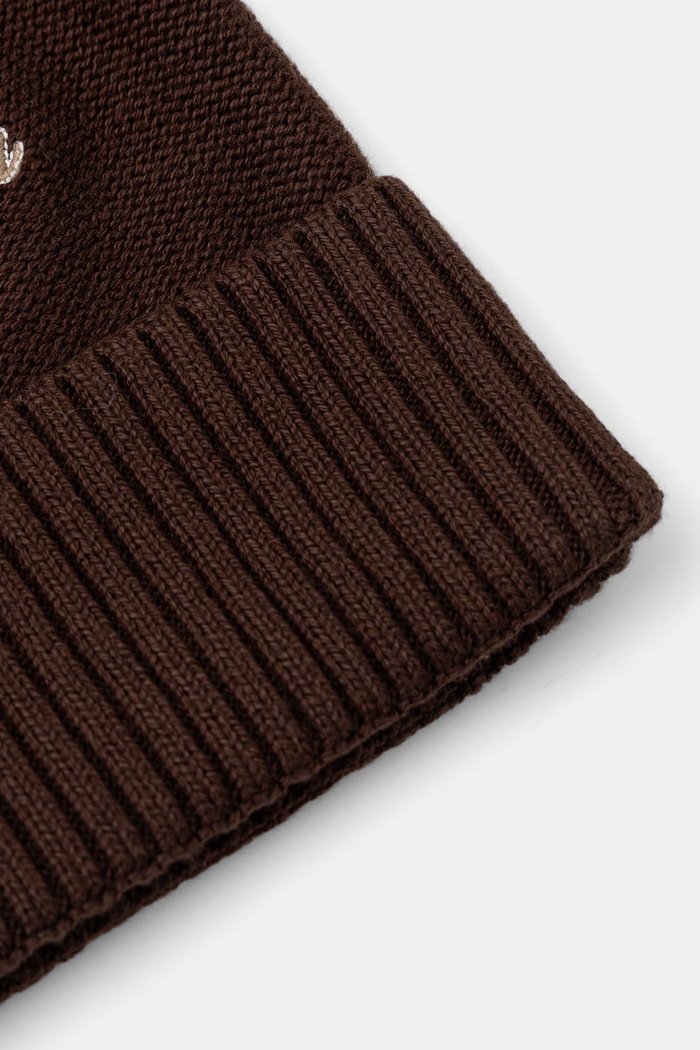 Akcesoria Calvin Klein czapka beanie męska bawełniana LV04D8118G brązowy