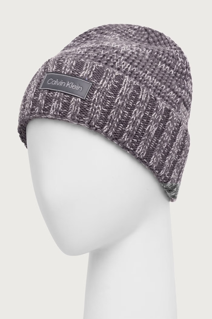 Calvin Klein Σκούφος beanie ανδρικός με βαμβάκι LV04D8112G γκρί AW26