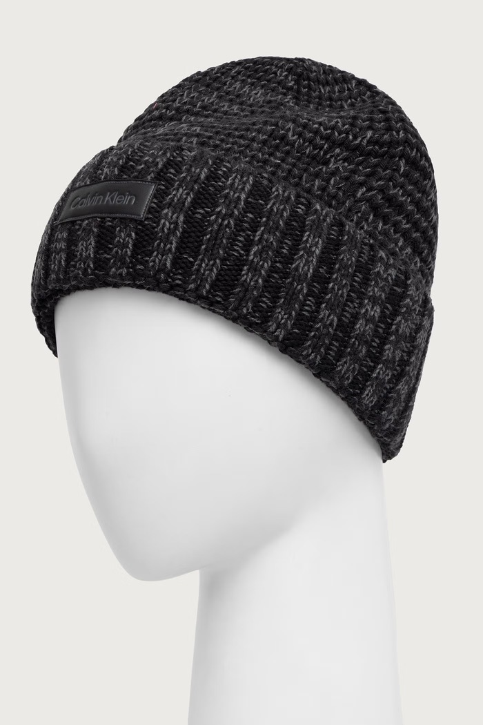 Calvin Klein Σκούφος beanie ανδρικός με βαμβάκι LV04D8112G μαύρο AW26