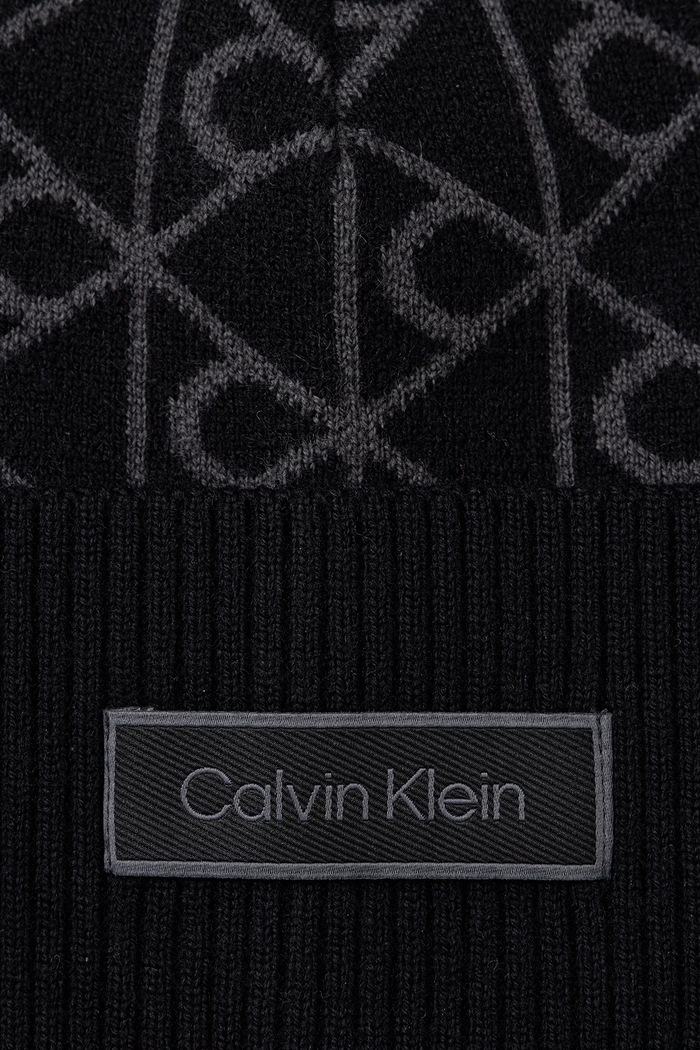Аксесоари Calvin Klein Шапка beanie мъжка от вълна LV04D8106G черен