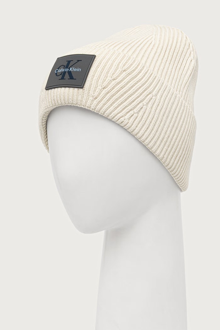 Calvin Klein Czapka męska LV04D8096G beżowy AW26