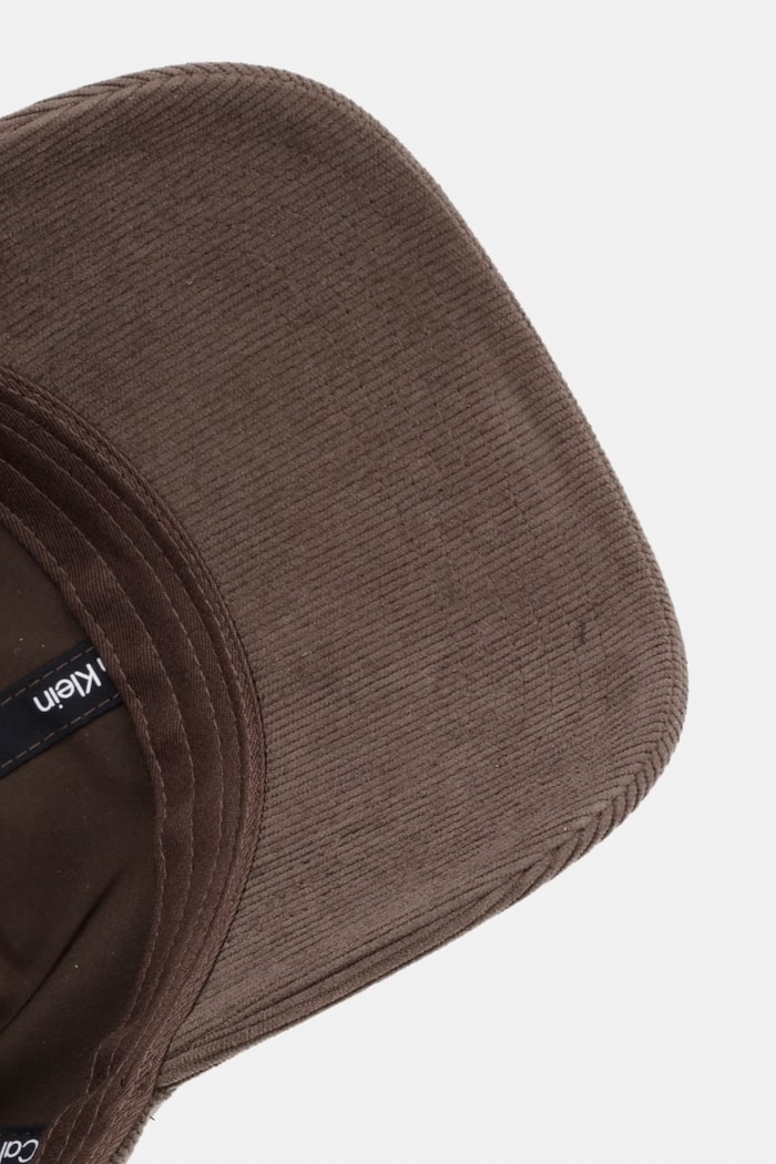 Calvin Klein czapka z daszkiem męska sztruksowa brązowy LV04D5127G