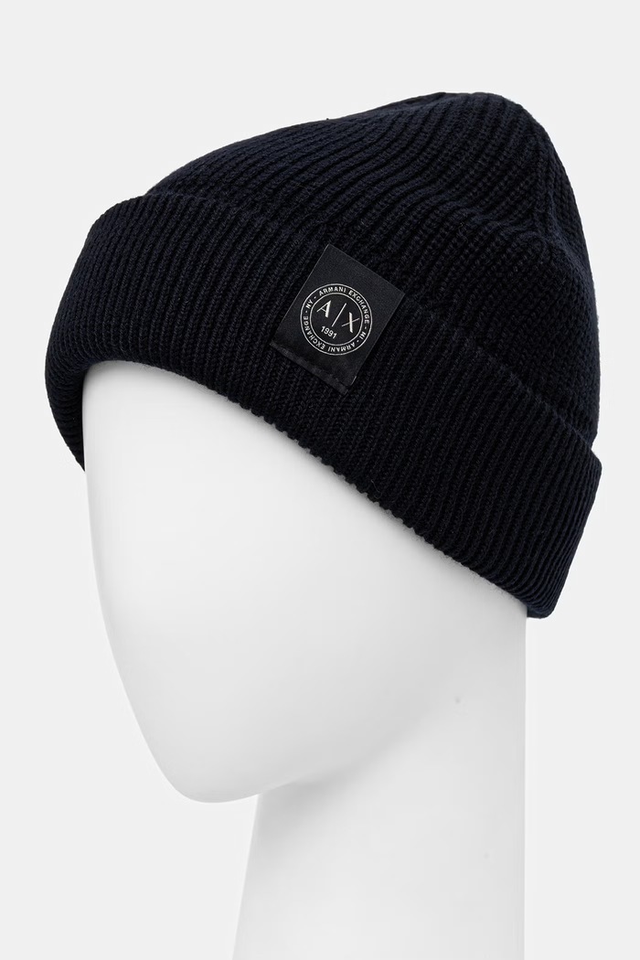 Armani Exchange kapa za muškarce s dodatkom vune XM003589.AF14008 mornarsko plava AW26