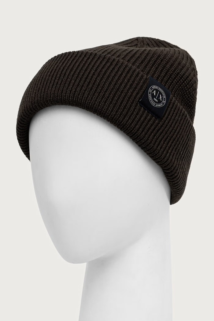 Armani Exchange čepice pánská s příměsí vlny XM003589.AF14008 zelená AW26