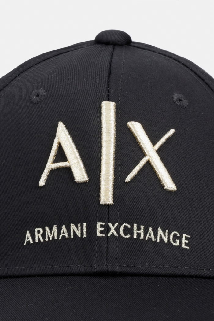 Armani Exchange baseball kapa za muškarce pamučna XM003199.AF15502 crna AW26