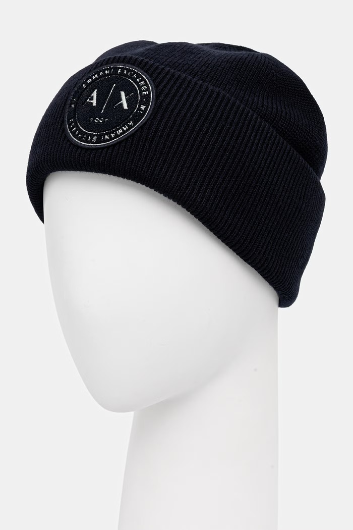 Doplnky Armani Exchange čiapka pánska s vlnou XM003123.AF10348 tmavomodrá