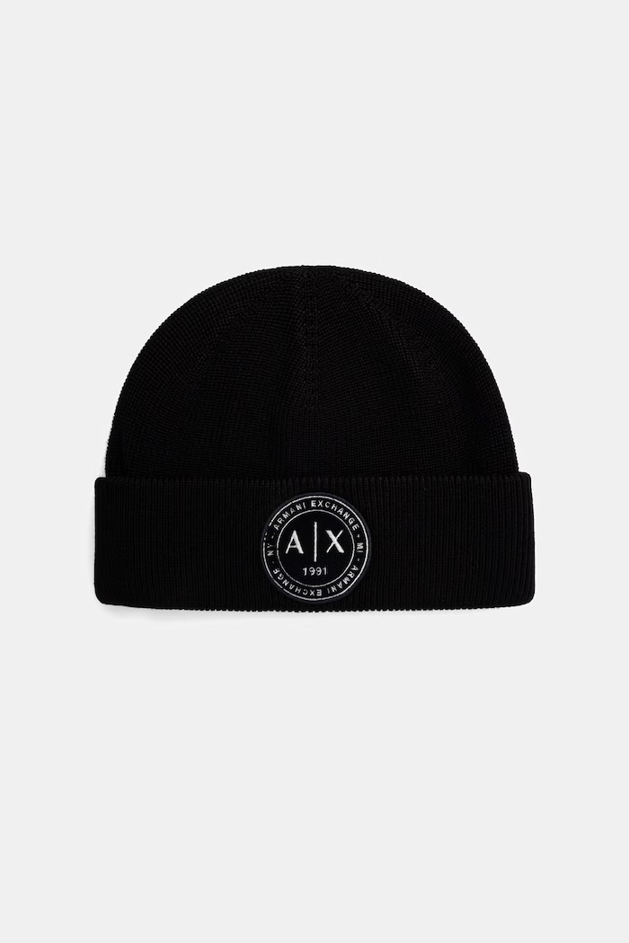 Armani Exchange čiapka pánska s vlnou čierna XM003123.AF10348