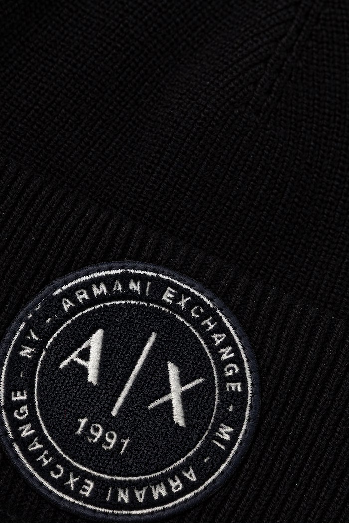 Armani Exchange čiapka pánska s vlnou XM003123.AF10348 čierna AW26