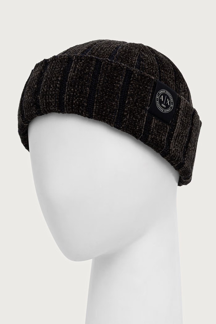 Armani Exchange czapka męska z dodatkiem wełny XM003119.AF19084 zielony AW26