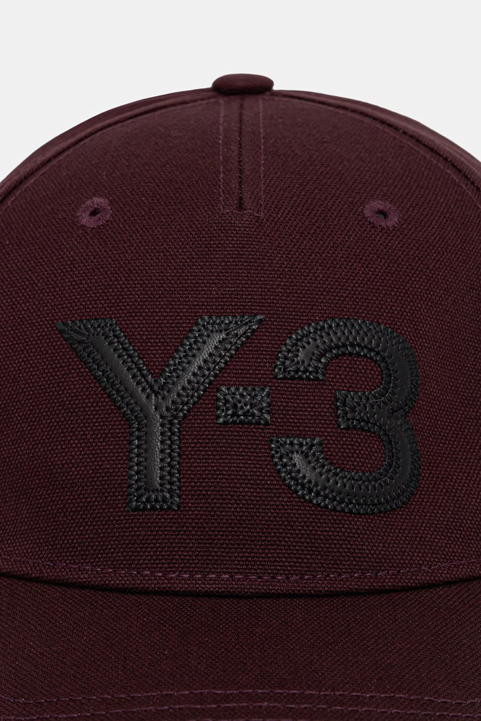 Y-3 LOGO CAP czapka bejsbolówka bawełniana męska KW9699 bordowy AW26