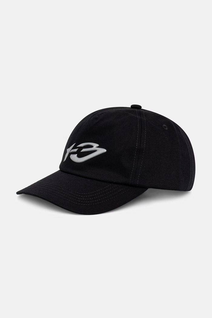 Y-3 BIG LG CAP czapka z daszkiem bawełniana męska czarny KT7411