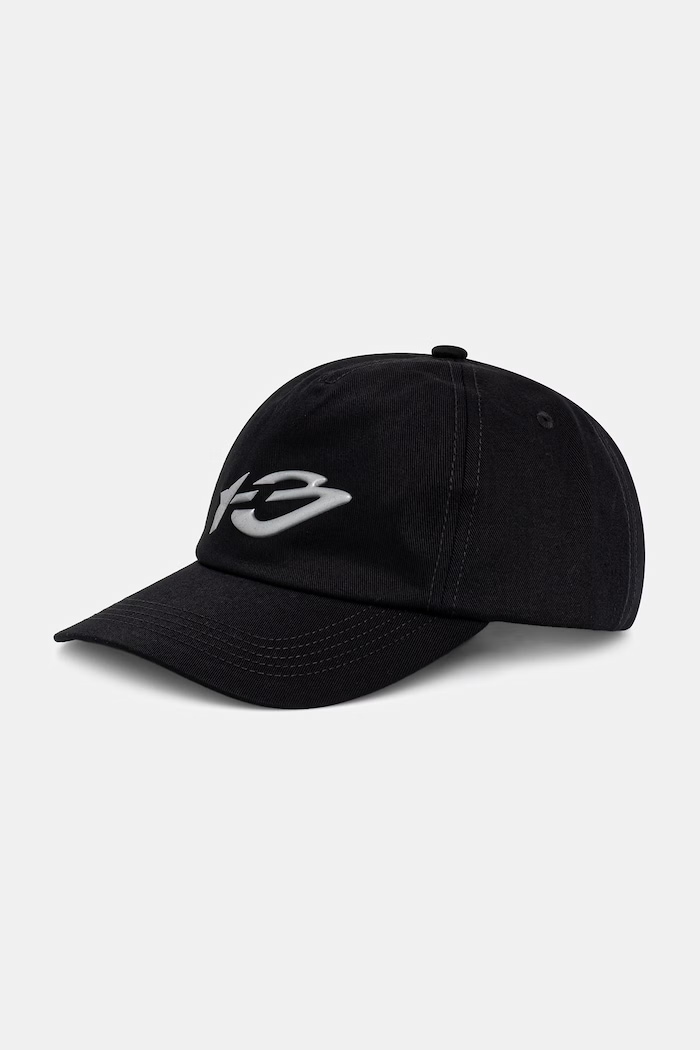 Y-3 BIG LG CAP czapka z daszkiem bawełniana męska czarny KT7411
