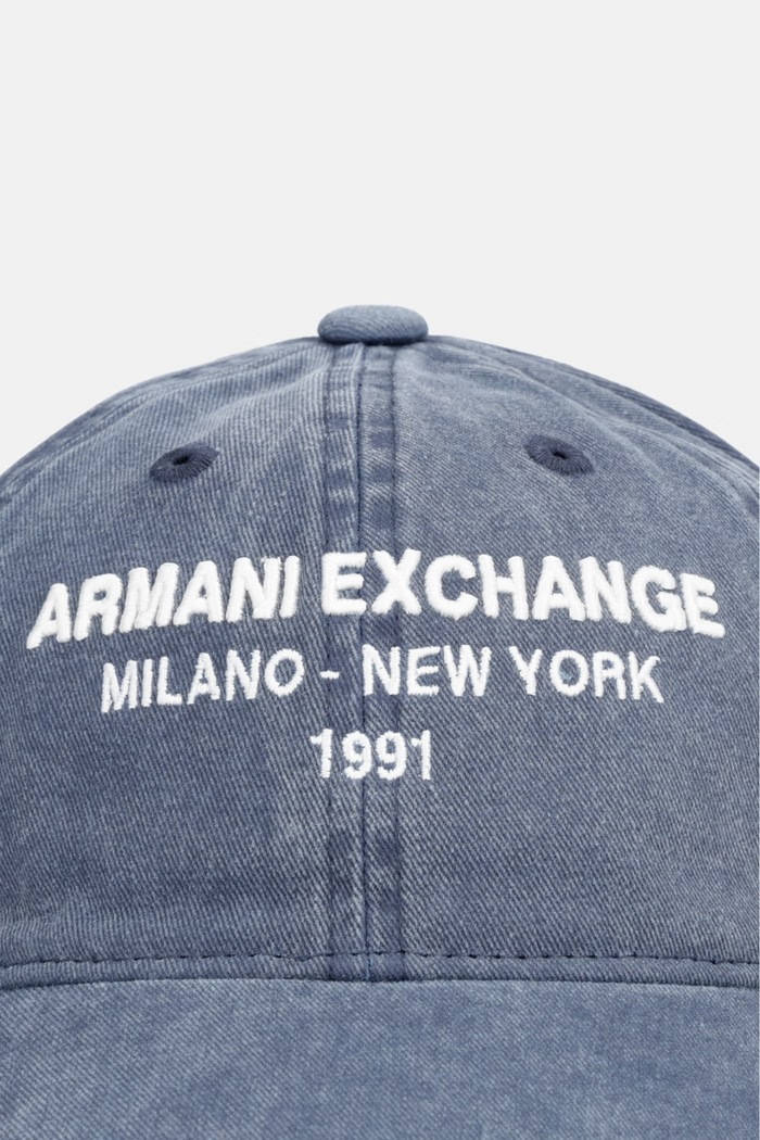 Armani Exchange czapka bejsbolówka męska bawełniana XM003634.AF15502 granatowy AW26