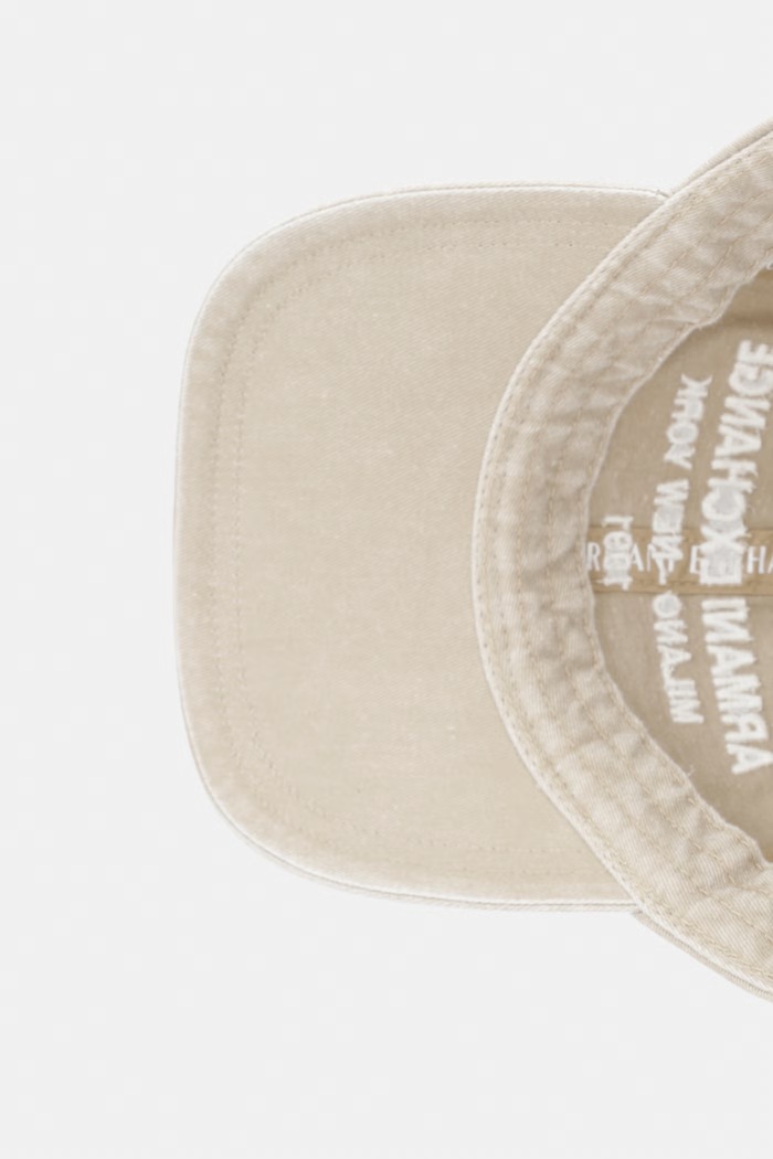 Armani Exchange czapka bejsbolówka męska bawełniana beżowy XM003634.AF15502