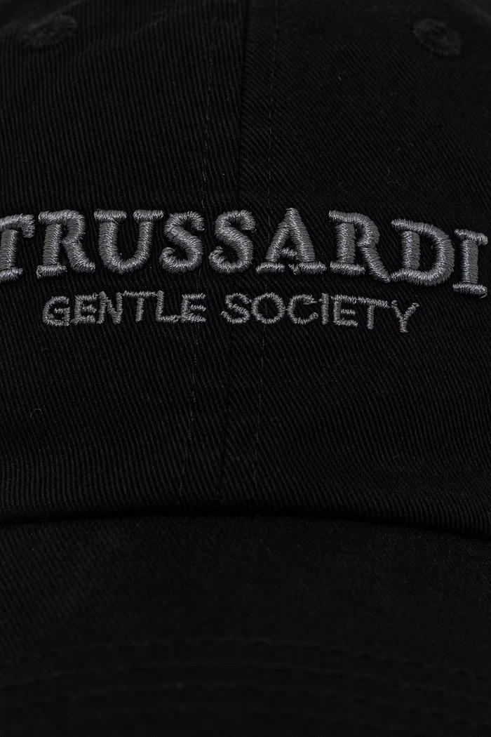 Trussardi Czapka z daszkiem męska z bawełną E000C000024N czarny AW26