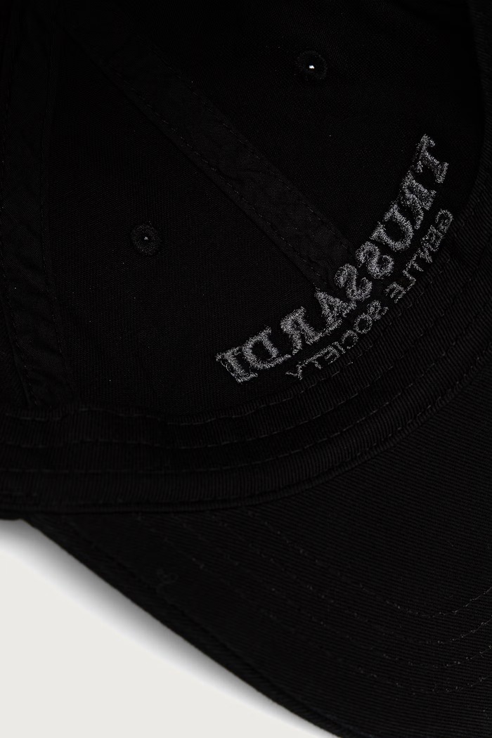 Czapka z daszkiem męska z bawełną Trussardi E000C000024N czarny