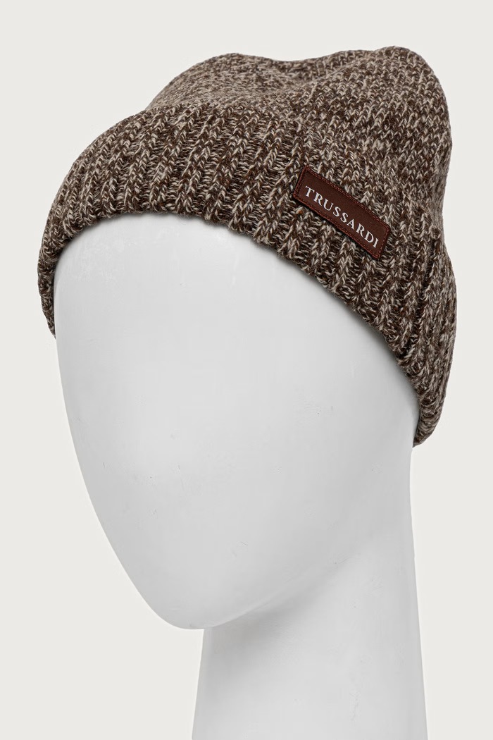 Akcesoria Trussardi Czapka beanie męska wełniana E608C000033N brązowy