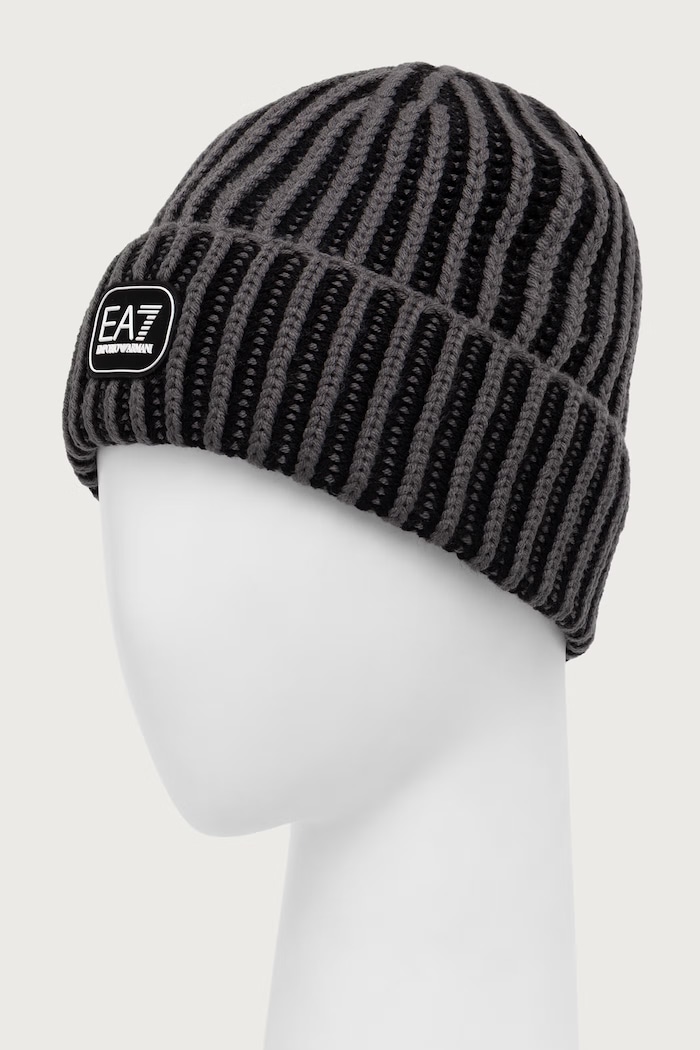EA7 Emporio Armani Czapka beanie męska z wełną AF29554.7M002725 szary AW26