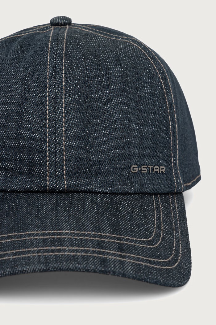 G-Star czapka z daszkiem męska jeansowa Avernus Baseball D29123.E358 granatowy AW26