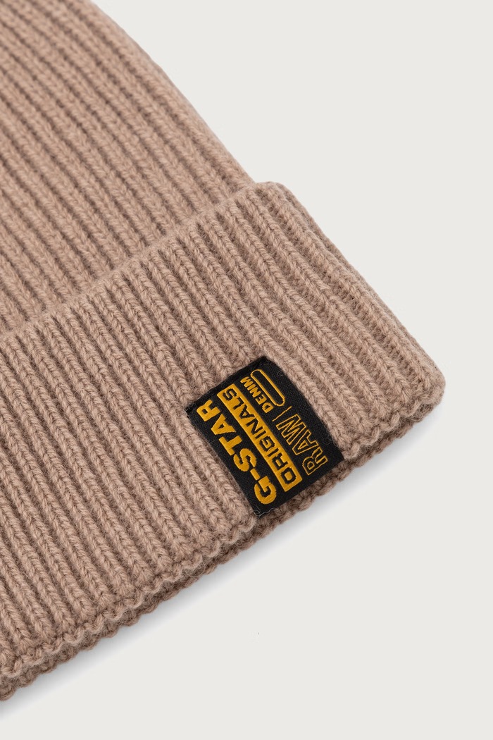 Akcesoria G-Star Czapka męska wełniana Premium wool D29581.D770 brązowy